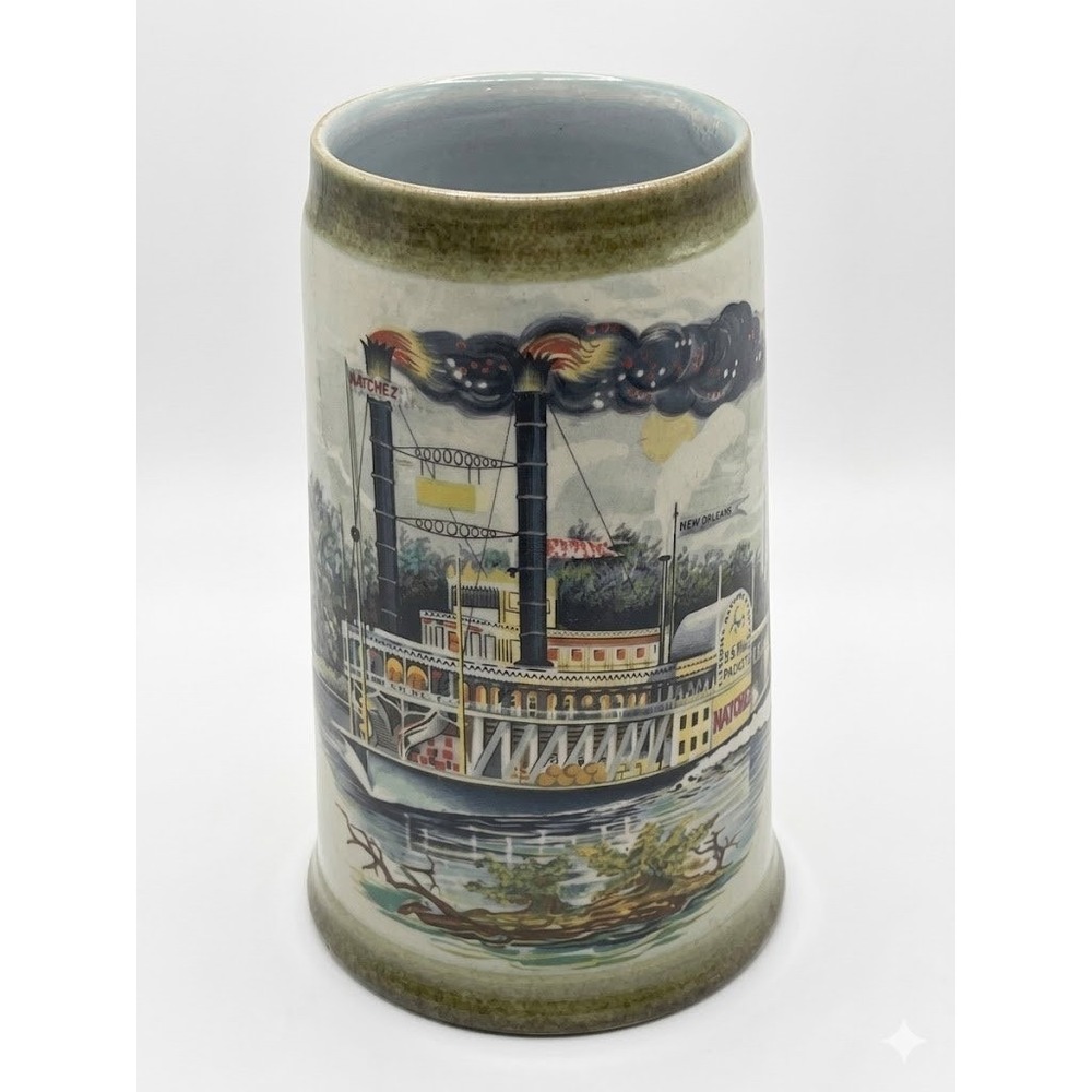 Vintage 1977 Marzi Und Remy Stoneware Stein Tankard #55949 Steamship Mug